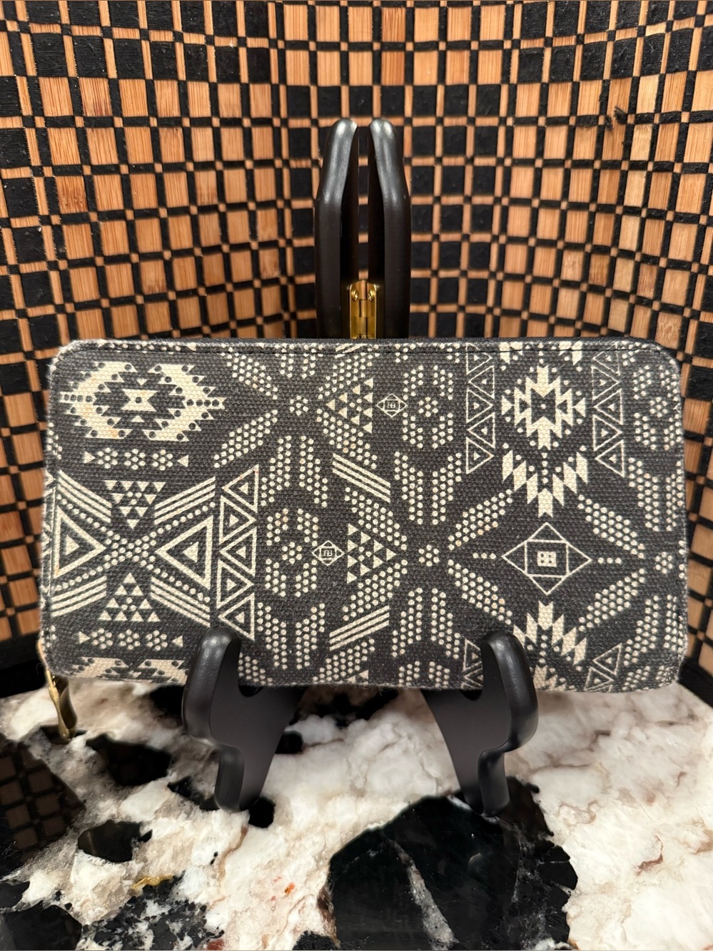Tribal Print Zip Around Continental Wallet
